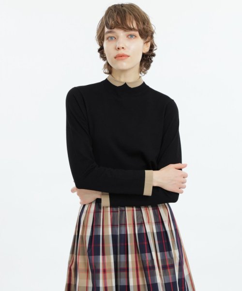 MACKINTOSH PHILOSOPHY(マッキントッシュ フィロソフィー)/Cleric Collar Knit ロングスリーブプルオーバー/ブラック