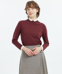 MACKINTOSH PHILOSOPHY(マッキントッシュ フィロソフィー)/Cleric Collar Knit ロングスリーブプルオーバー/レッド