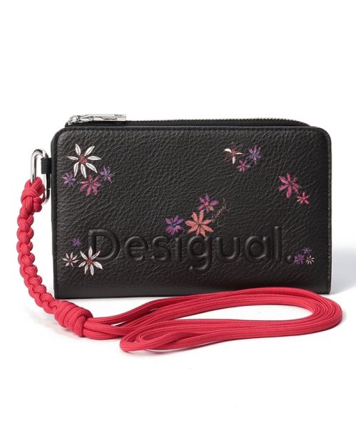 Desigual(デシグアル)/花柄 マキシ財布/ブラック系