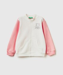 BENETTON (UNITED COLORS OF BENETTON GIRLS)/キッズブランドロゴグリッタープリントフルジップフロントポケットスウェット・パーカーG/505450504