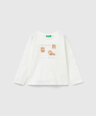 BENETTON (UNITED COLORS OF BENETTON GIRLS)/キッズベアプリントドロップショルダー長袖Tシャツ・カットソーG/505450506