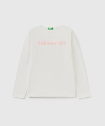 BENETTON (UNITED COLORS OF BENETTON GIRLS)(ユナイテッド　カラーズ　オブ　ベネトン　ガールズ)/キッズベーシックロゴプリント長袖Tシャツ・カットソーG/オフホワイト
