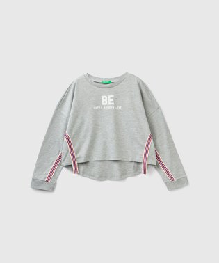 BENETTON (UNITED COLORS OF BENETTON GIRLS)/キッズフロントプリントテープモチーフラウンドヘム長袖Tシャツ・カットソーG/505459157