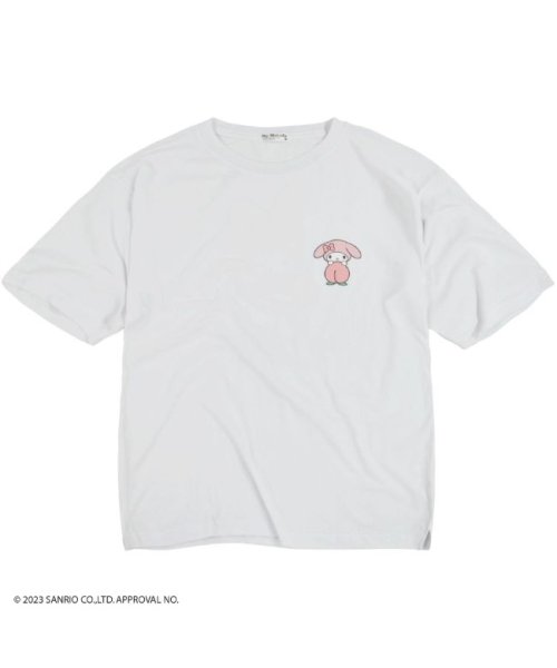 Sanrio characters(サンリオキャラクターズ)/マイメロディ マイメロ サンリオ ビック Tシャツ 半袖 バック プリント フルーツ sanrio M L LL/オフホワイト