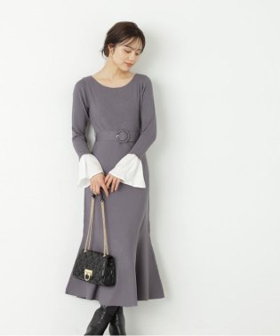 PROPORTION BODY DRESSING/レイヤード風フレアースリーブニットワンピース/505469736