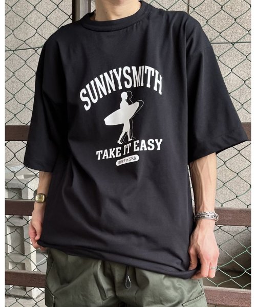 SUNNY SMITH(サニースミス)/アーチロゴ 11.6オンスウルトラヘヴィーウェイトTシャツ/ブラック