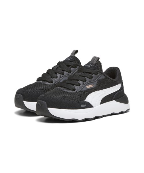 PUMA(プーマ)/キッズ ガールズ プーマ ランテームド プラットフォーム スニーカー 17－21cm/PUMABLACK-PUMAWHITE-SHADOWGRAY-ROSEGOLD