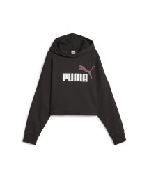 PUMA(プーマ)/キッズ ガールズ ESS ロゴ クロップド フーディー 120－160cm/PUMABLACK-PEACHSMOOTHIE