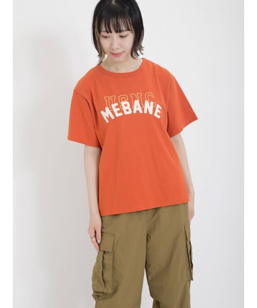 Samansa Mos2(サマンサ　モスモス)/フロッキープリントTシャツ/オレンジ