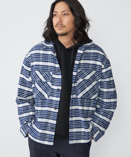 SHIPS MEN(シップス　メン)/*SHIPS: モール チェック ダブルポケット CPO シャツ ジャケット/ネイビー