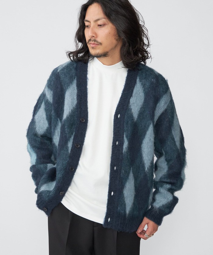 Needles アーガイル モヘアカーディガン 18aw メンズ Needles アーガイル モヘアカーディガン 18aw メンズ