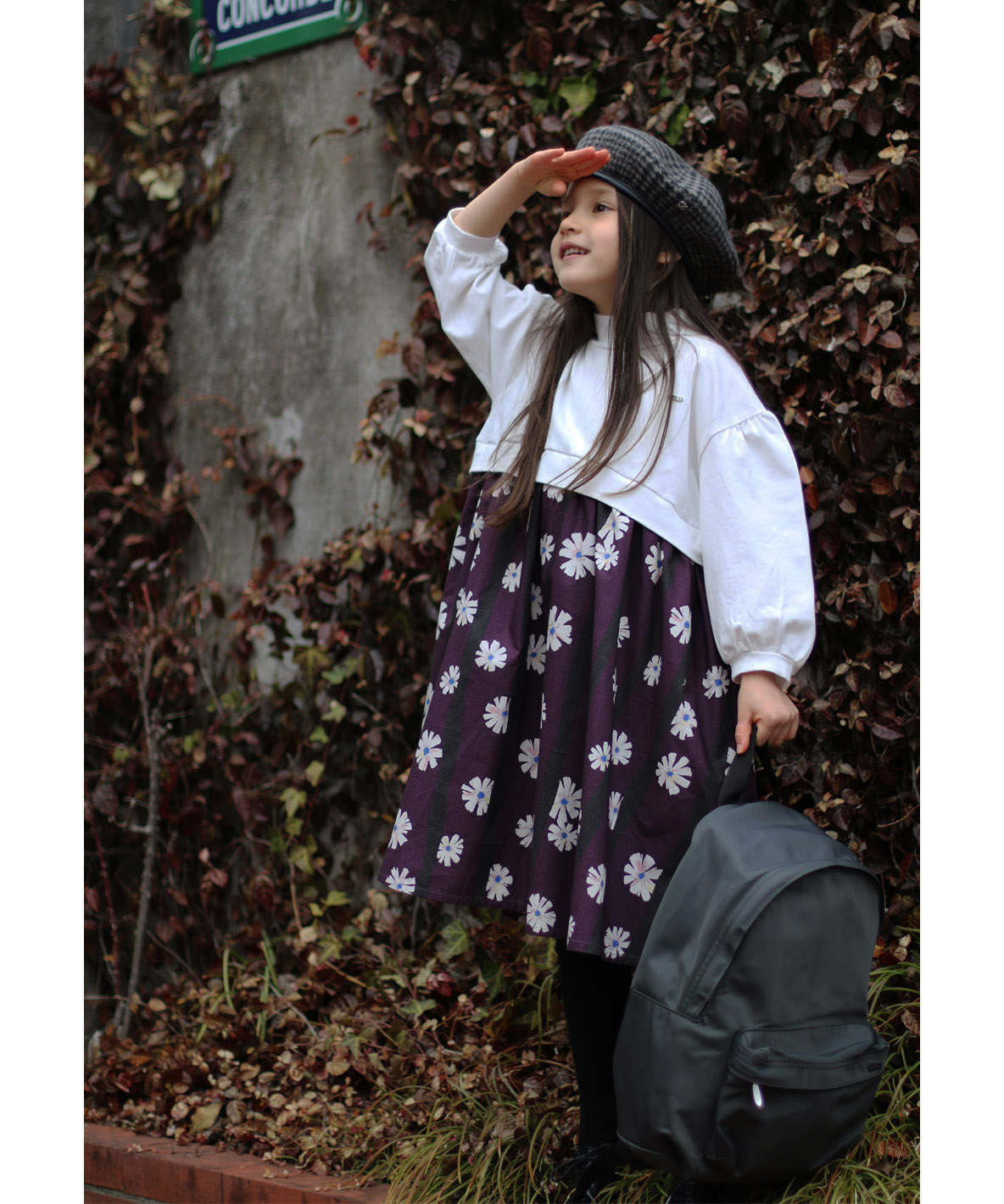 FITH フィス FITH フラワープリント 膝下丈 ワンピース ホワイト 100cm FITH フィス FITH フラワープリント 膝下丈 ワンピース ホワイト 100cm
