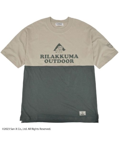RIRAKKUMA(リラックマ)/リラックマ アウトドア ドロップショルダー Tシャツ 半袖 Rilakkuma/ベージュ