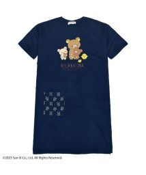 RIRAKKUMA(リラックマ)/リラックマ スーパービッグ Tシャツ 半袖 ビッグシャツ ワンピース サンエックス San－x/ネイビー系1