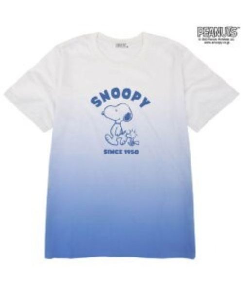  PEANUTS( ピーナッツ)/スヌーピー グラデーション 半袖 Tシャツ 春夏 PEANUTS/ホワイト系1