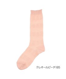 dotfukuske/福助 公式 靴下 クルー丈 レディース .fukuske by FUKUMATSU クシュっと PINK！ メッシュ ラメ ワイドヒール つま先かかと補強 日本/505471815