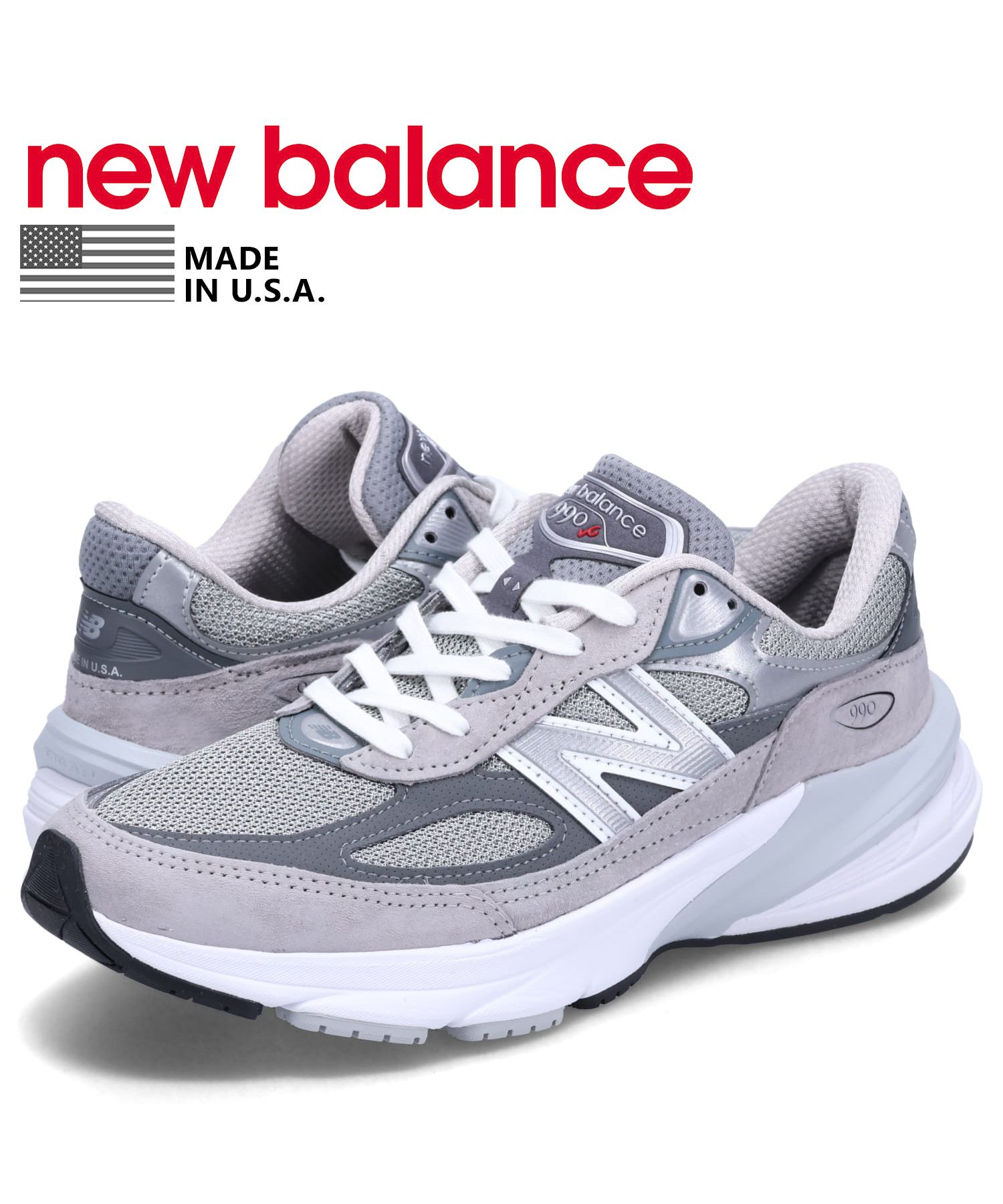 ニューバランス new balance 990 スニーカー メンズ Dワイズ MADE IN USA グレー M990GL6