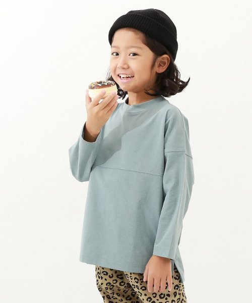 devirock(デビロック)/防汚 フットボール長袖Tシャツ 子供服 キッズ 男の子 女の子 トップス 長袖Tシャツ ロンT ストレッチ 吸汗 速乾/サックス