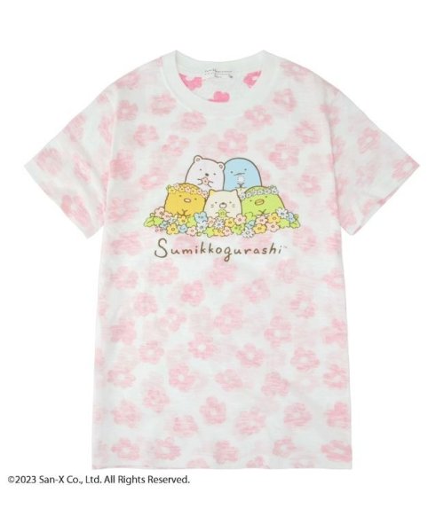 SUMIKKOGURASHI(すみっコぐらし)/すみっコぐらし キッズTシャツ 半袖 サンエックス 春夏 花柄 San－x/ピンク