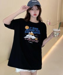 DEVICE/duckプリント 古着風 オーバーサイズ ビッグシルエット 半袖Tシャツ/505474262