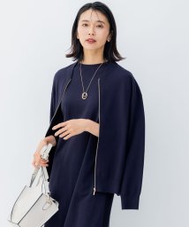 NIJYUSANKU（SMALL SIZE）(23区（小さいサイズ）)/【洗える/セットアップ対応】ヴィスコースストレッチ ニットブルゾン/ネイビー系