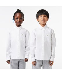 LACOSTE KIDS(ラコステ　キッズ)/BOYS 配色パッチポケットボタンダウンシャツ/ホワイト×ホワイト