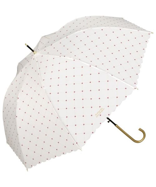 Wpc．(Wpc．)/【Wpc.公式】雨傘 クロスライン＆ハート 58cm 晴雨兼用 傘 レディース 長傘/オフ