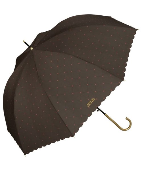 Wpc．(Wpc．)/【Wpc.公式】雨傘 クロスライン＆ハート 58cm 晴雨兼用 傘 レディース 長傘/ブラウン