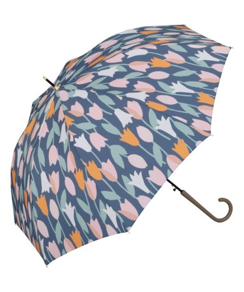 Wpc．(Wpc．)/【Wpc.公式】雨傘 ブルーミングチューリップ 58cm 晴雨兼用 傘 レディース 長傘/グレー