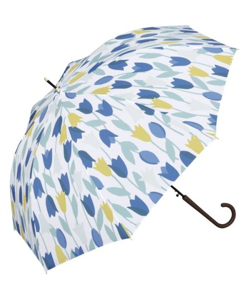 Wpc．(Wpc．)/【Wpc.公式】雨傘 ブルーミングチューリップ 58cm 晴雨兼用 傘 レディース 長傘/ブルー