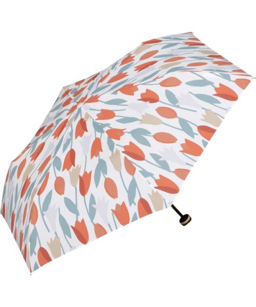 Wpc．(Wpc．)/【Wpc.公式】雨傘 ブルーミングチューリップ ミニ 50cm 晴雨兼用 傘 レディース 折りたたみ傘/レッド
