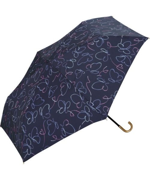 Wpc．(Wpc．)/【Wpc.公式】雨傘 バタフライリボン ミニ 50cm 晴雨兼用 傘 レディース 折りたたみ傘/ネイビー