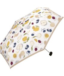 Wpc．(Wpc．)/【Wpc.公式】雨傘 フルーツペインティング ミニ 50cm 晴雨兼用 傘 レディース 折りたたみ傘/ベージュ