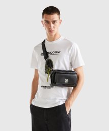 BENETTON (mens)(ベネトン（メンズ）)/フロントフリップポケットフェイクレザー2WAYショルダーバッグ/ブラック