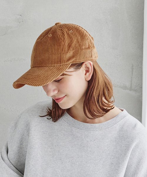 ORNERTE(ORNERTE)/ORNERTE  BASIC 6P CAP_MID TYPE_CD　コーデュロイキャップ/レッド