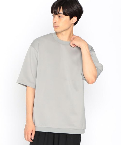 COMME CA ISM MENS(コムサイズム（メンズ）)/ファンクショナルジャージ リブＴシャツ/ライトグレー