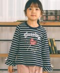 SLAP SLIP/無地ボーダー柄袖口フリルウサギハートモチーフキラキラスパンコール長袖Tシャツ(8/505467854