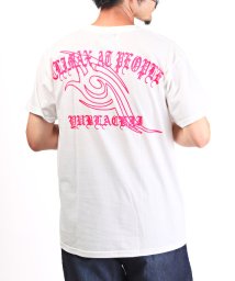 LUXSTYLE(ラグスタイル)/CMXAP(クマアピ)トライバル半袖Tシャツ/Tシャツ メンズ 半袖 トライバル ロゴ プリント クルーネック/ホワイト