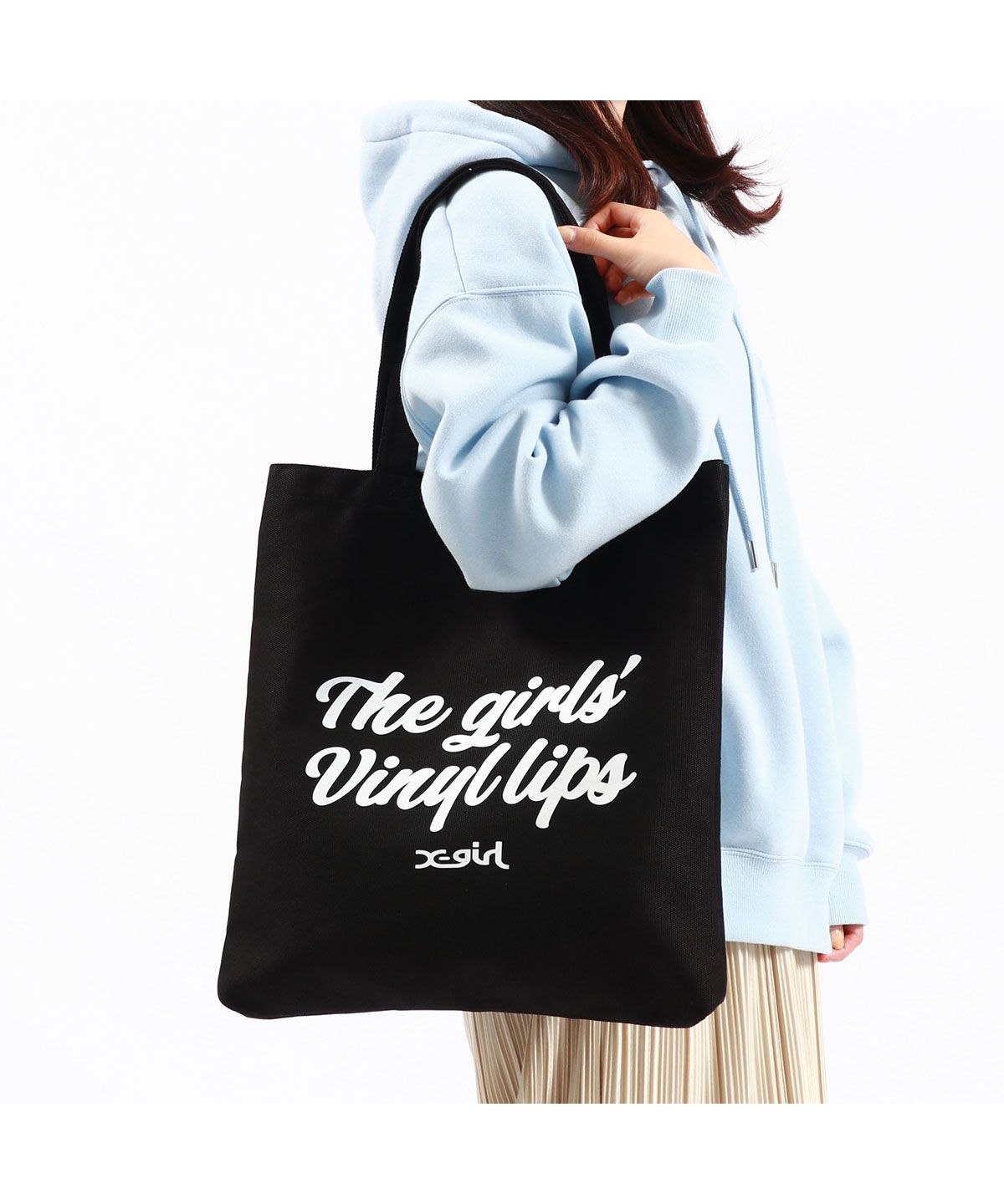 エックスガール トートバッグ X－girl VINYL LIP FACE CANVAS TOTE BAG