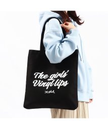 X-girl(エックスガール)/エックスガール トートバッグ X－girl VINYL LIP FACE CANVAS TOTE BAG トート 持ち手 肩掛け 縦型 105232053005/ブラック