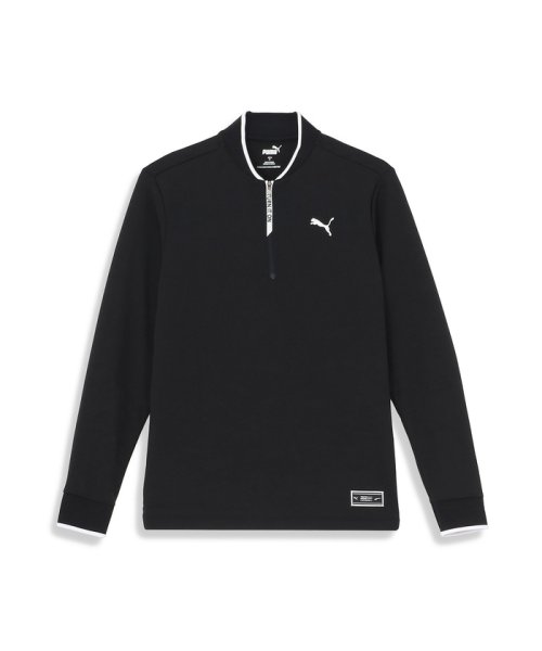 PUMA(プーマ)/メンズ ゴルフ ストレッチ クォータージップ ポロシャツ 長袖/PUMABLACK