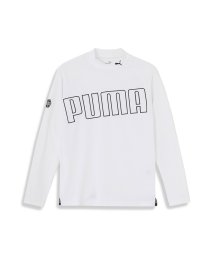 PUMA(プーマ)/メンズ ゴルフ ストレッチ ビッグ プーマ ロゴ モックネック シャツ 長袖/WHITEGLOW
