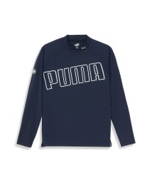 PUMA(PUMA)/メンズ ゴルフ ストレッチ ビッグ プーマ ロゴ モックネック シャツ 長袖/DEEPNAVY