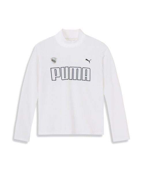 PUMA(PUMA)/ウィメンズ ゴルフ ストレッチ ビッグプーマロゴ モックネックシャツ 長袖/WHITEGLOW