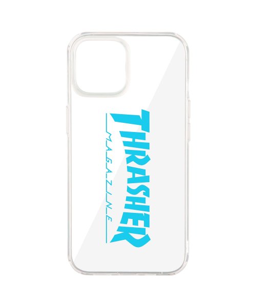 THRASHER(スラッシャー)/スラッシャー THRASHER iphone13 スマホケース メンズ レディース 携帯 アイフォン クリア 透明 LOGO HYBRID CLEAR CASE/ブルー