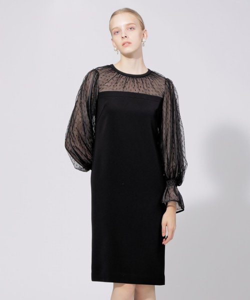 ドットチュールコンビドレス 