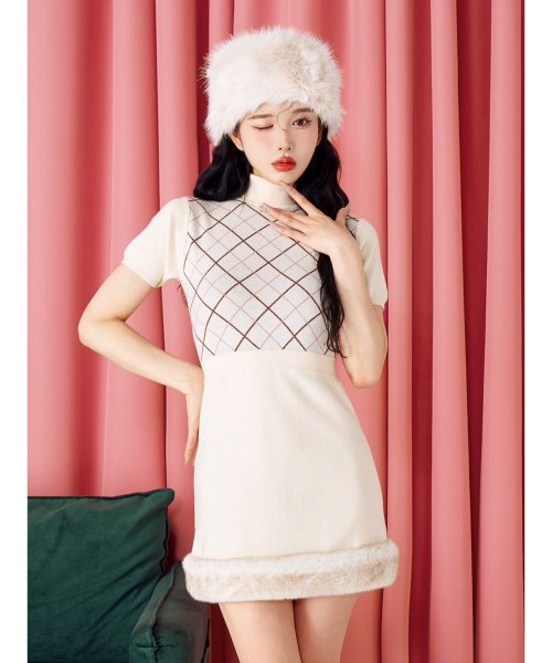 チェックファーニットミニワンピース(505476128) | Darich(Darich 