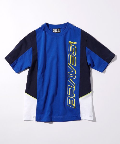 DIESEL(DIESEL)/DIESEL（ディーゼル）Kids & Junior ブランドロゴ半袖Tシャツカットソー/ブルー