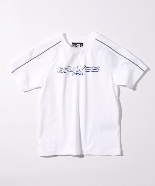 DIESEL(DIESEL)/DIESEL（ディーゼル）Kids & Junior ラインロゴ半袖Tシャツカットソー/ホワイト