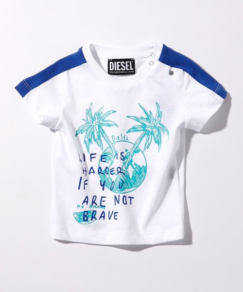 DIESEL(DIESEL)/DIESEL(ディーゼル)Baby グラフィックデザイン半袖Tシャツカットソー/ホワイト